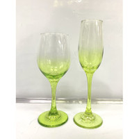 CHAMPAGNE GLASS 6PC GREEN