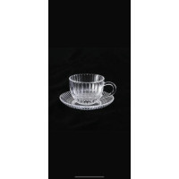 6PC CUP AND SAUCER GLASS
