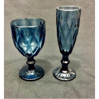 Blue 6pc Champagne Glass