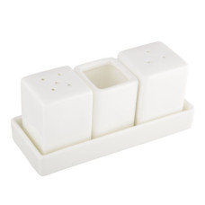 CERAMIC 3PC SALT PEPPER