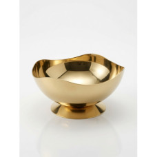 METAL FOOTED BOWL GOLD 16CM