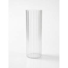 GLASS VASE RIBBED 10*30CM