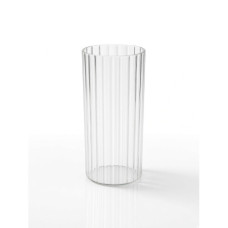 GLASS VASE RIBBED 10*25CM