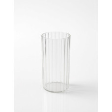 GLASS VASE RIBBED 10*20CM