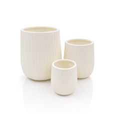 PLASTIC VASE BEIGE 3PC