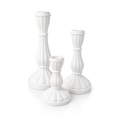 GLASS C/HOLDER SMALL WHITE