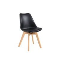 WOODEN LEG PADDED CHAIR BLACK