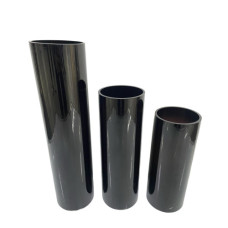 CYLINDER GLASS VASE BLACK 30CM