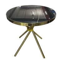 TABLE GOLD FRAME 70CM BLACK