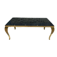 GOLD FRAME TABLE 180*90CM BLACK