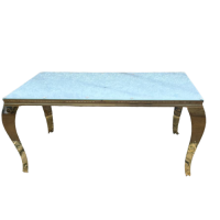 GOLD FRAME TABLE 150*80CM WHITE
