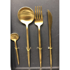 3PC GOLD CUTLERY PLAIN