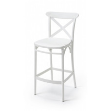 CROSS BACK BAR STOOL WHITE