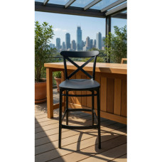 CROSS BACK BAR STOOL BLACK