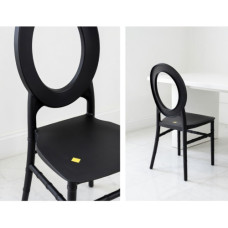 PLASTIC O BACK CHAIR BLACK