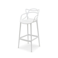 BAR STOOL PLASTIC WHITE