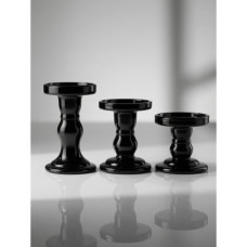 GLASS C/HOLDER BLACK SMALL