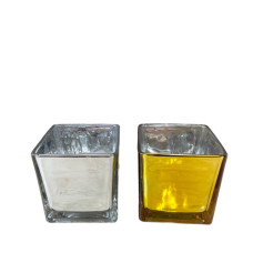 SQUARE VASE GOLD 8CM