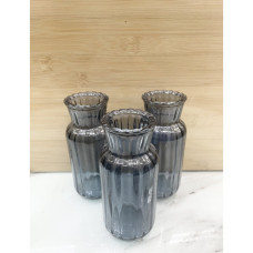 GLASS VASE GREY 5*13CM