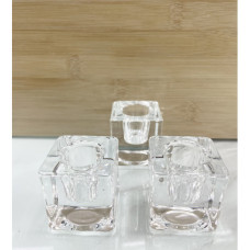 GLASS SQ C/HOLDER SMLL 4*4CM