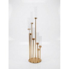 CANDLE HOLDER 9ARM GOLD RND