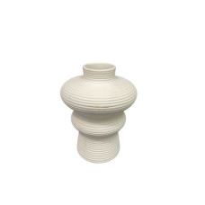 CERAMIC VASE WHITE CURVE