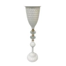 FLOWER VASE METAL WHITE