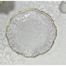 PLASTIC UNDERPLATE FLOWER GOLD