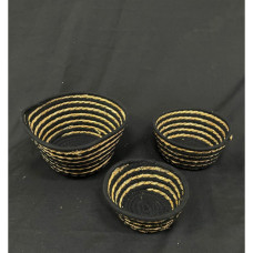 WICKET BASKET SET 3PC BLK