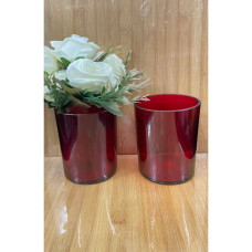 GLASS VOTIVE RED 9*10CM