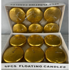 6PC FLOATING CANDLE GOLD