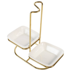 SPOON REST DBL GOLD SQ