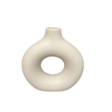 CERAMIC VASE RND KHAKI 19CM