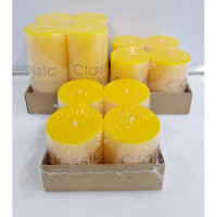 4PC CANDLE 7*7CM YELLOW 4PC CANDLE 7*7CM YELLOW