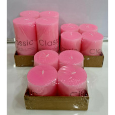 4PC CANDLE 7*10CM PINK