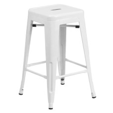 BAR STOOL METAL WHITE