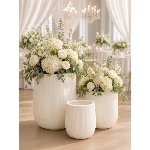 PLASTIC VASE BEIGE 3PC PLASTIC VASE BEIGE 3PC